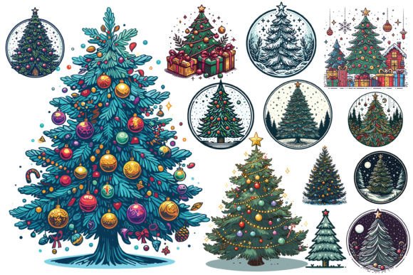 13 X Christmas Tree Bundle: A Designer’s Review of Seasonal Illustrations