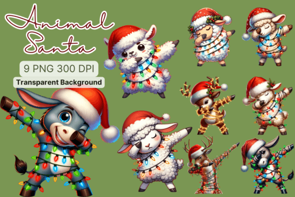 Animal Dabbing Christmas Santa Hat Review: A Playful Illustrations Asset for Seasonal Brands