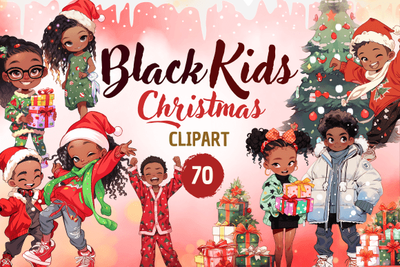 Black Kids - Christmas, Clipart: A Designer’s Review of Seasonal Illustrations