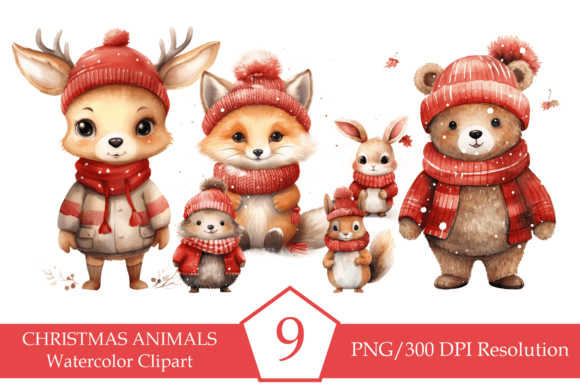 Christmas Animals, Sublimation Bundle Review for Illustrations