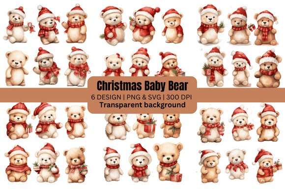 Christmas Baby Bear Sublimation Clipart Review