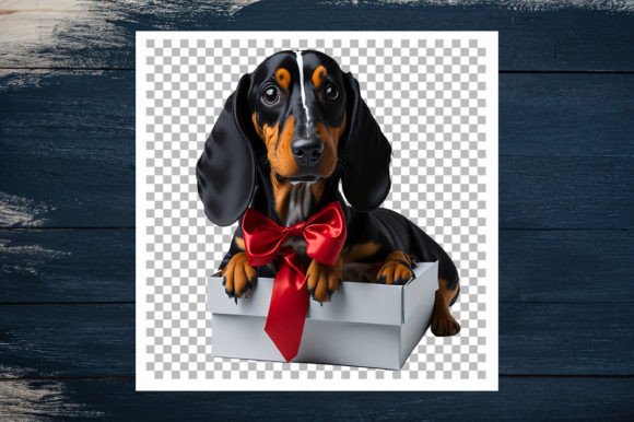 Christmas Dachshund Dog Gift Box Illustrations Review