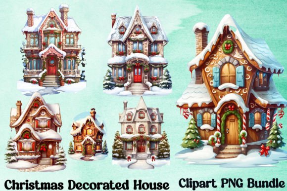 Christmas Decorated House: A Designer's Review of Seasonal Illustrations
