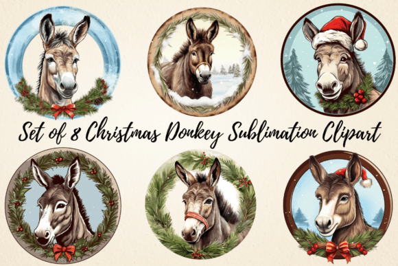 Christmas Donkey Sublimation Clipart: A Review for Modern Illustrations