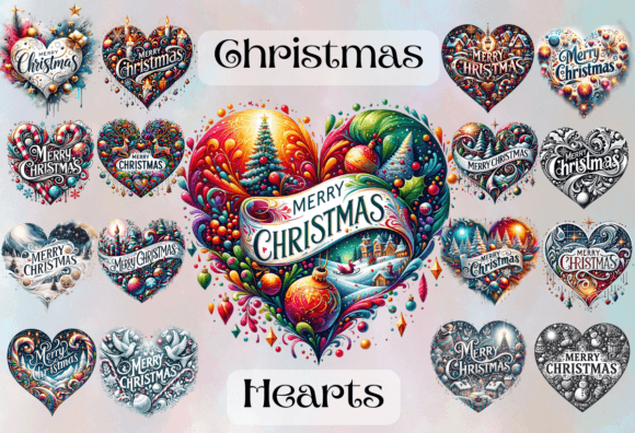 Christmas Hearts Sublimation Clipart Review