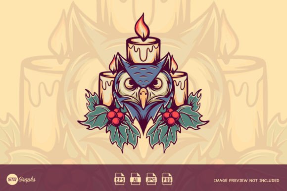 Christmas Owl and Candle Illustrations: A Designer’s Review for Local Branding