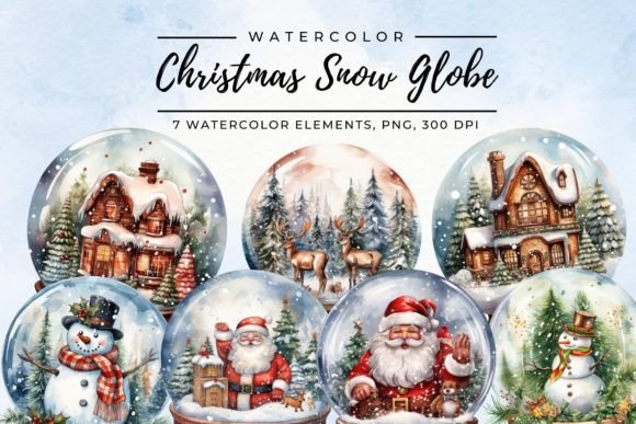 Christmas Snow Globe Clipart in Illustrations