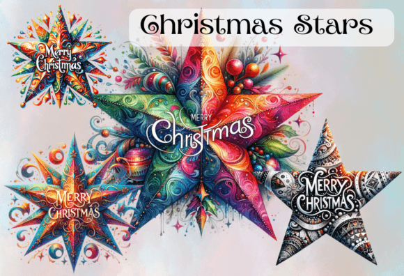 Christmas Stars Clipart for Illustrations