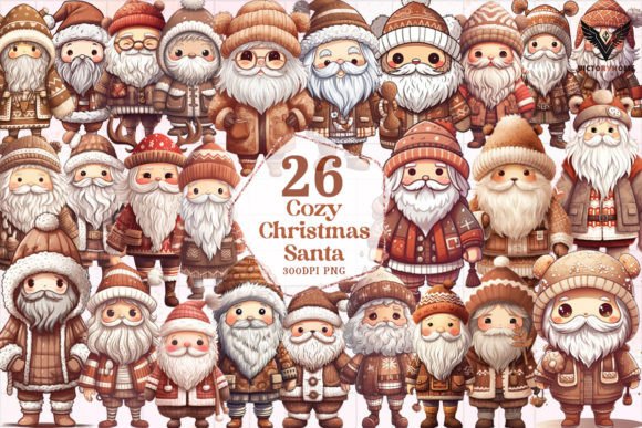 Cozy Christmas Santa Watercolor Clipart Review