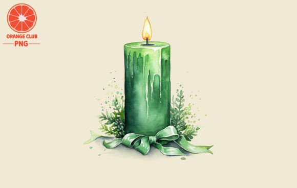 Green Christmas Candle Watercolor 2 Embroidery Review