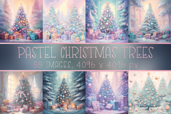 Pastel Christmas Trees and Gifts Images: A Designer’s Review