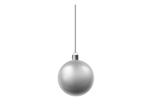 Silver Christmas Ball Mockup. Hanging El Illustrations