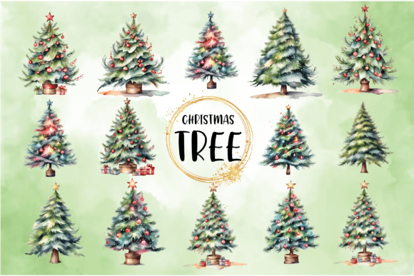 Watercolor Christmas Tree Clipart Bundle: A Designer's Review